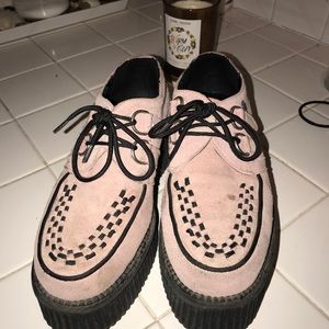 used TUK creepers pink suede